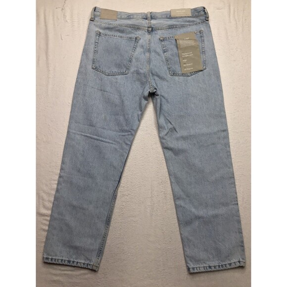 NWT EVERLANE Jean Women 32(38x28) Relaxed Straight Hi Rise Light Wash Organic - Picture 2 of 16